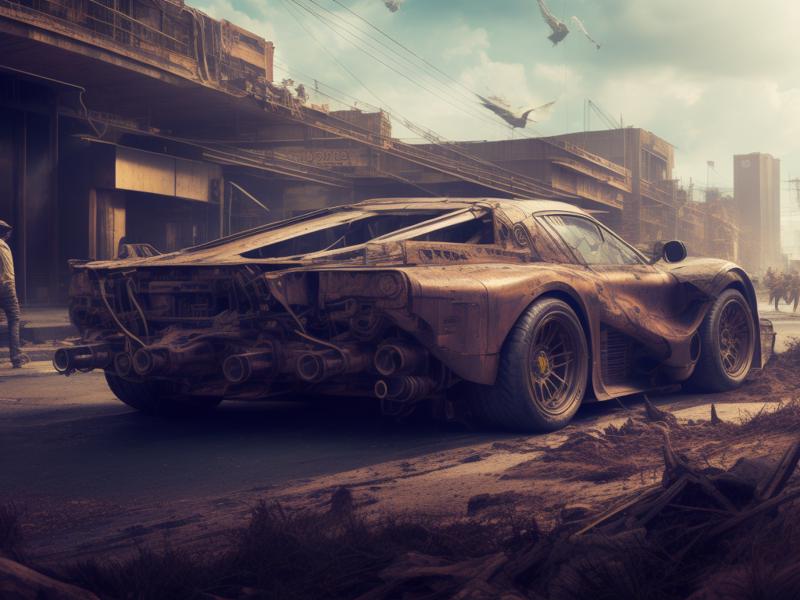 04605-3530643641-fking_scifi_v2, photo of a ((Ferrari_Pickup_1.5)_0.65) car, Cyberpunk theme, armour plating, Intricate, High Detail, Sharp focus.png